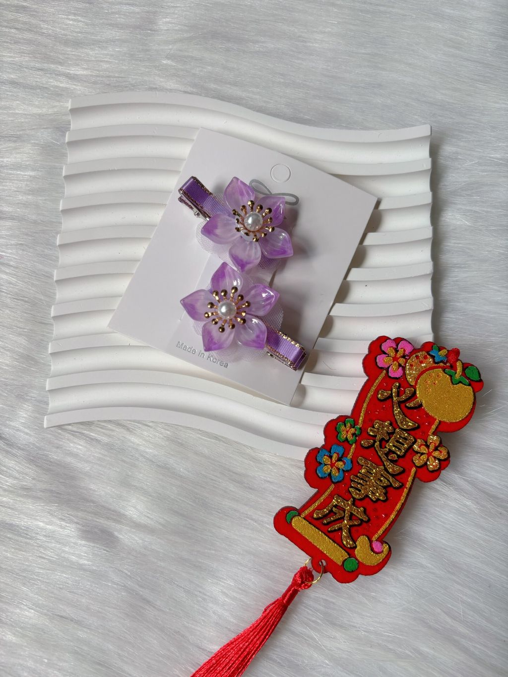 sweet purple flower duck clip (1pair)