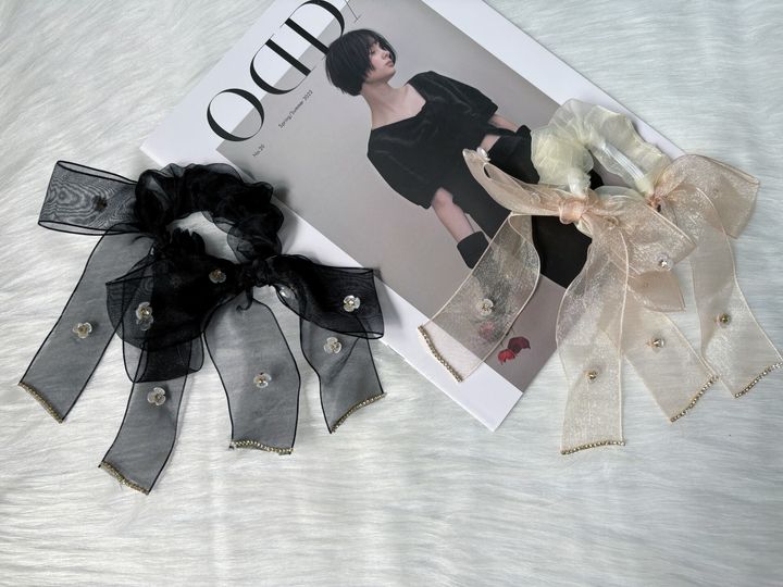 korean style organza scrunchy
