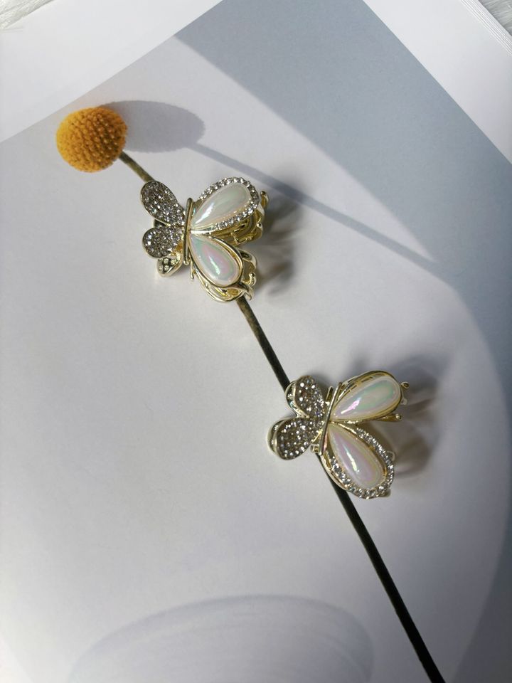 pearl mix crystal butterfly claw clip (2.5cm)