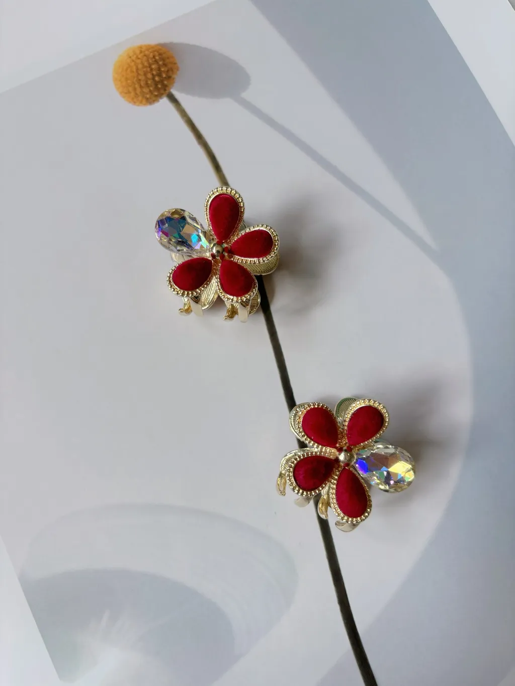 K9 crystal mix velvet flower claw clip (3cm)