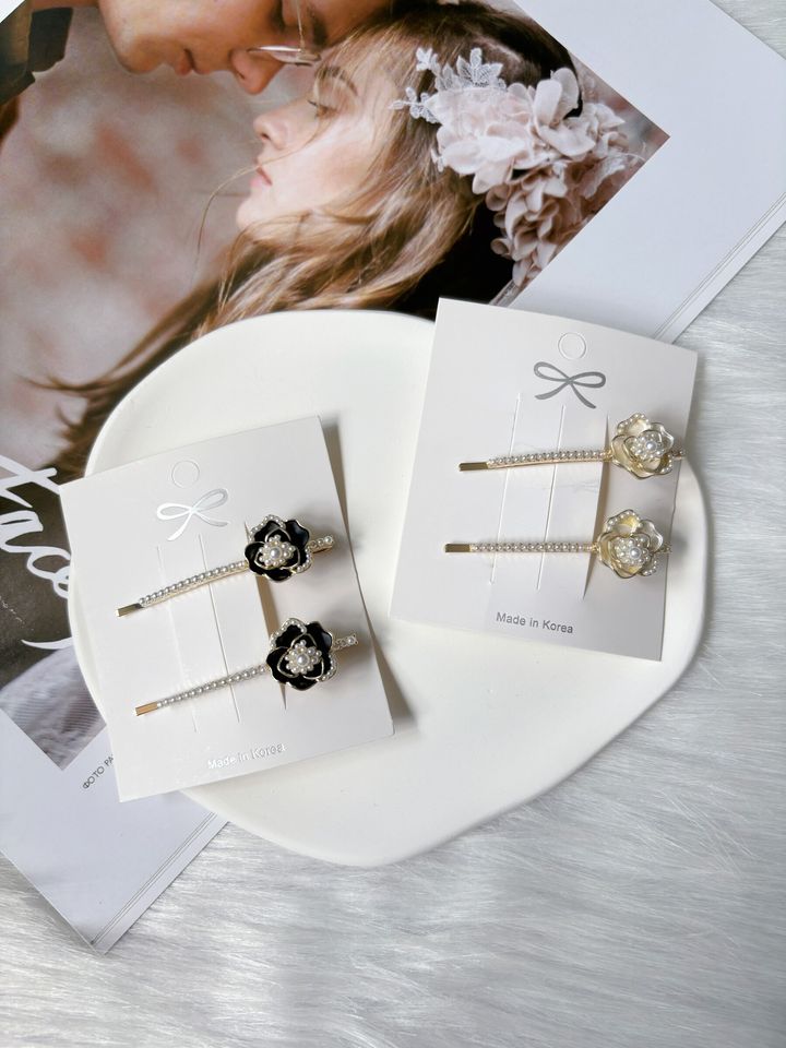 camellia flower side clip (1pair)