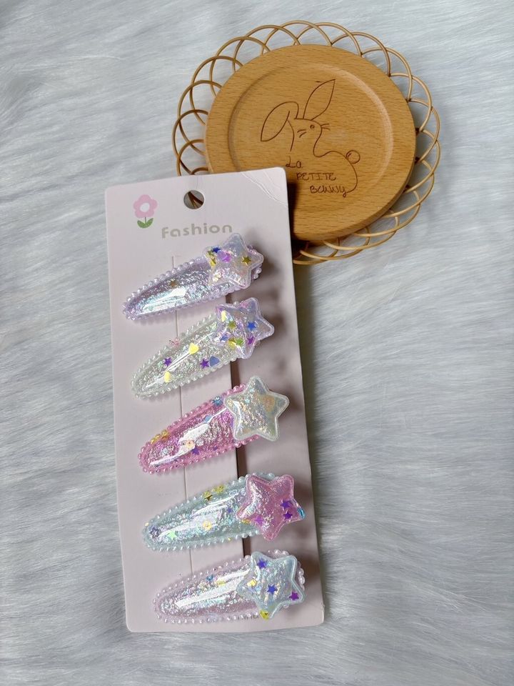 star theme glitter bb clip (5 in 1 set)