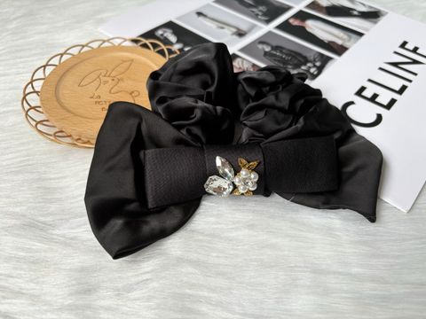 premium satin ribbon scrunchy with crystal