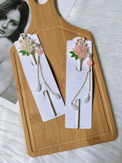 oriental flower hair bun stick