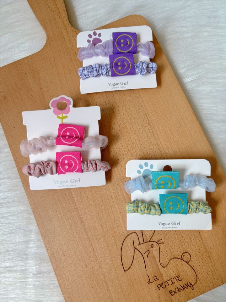 smiley theme mix scrunchy (2 in 1 set)