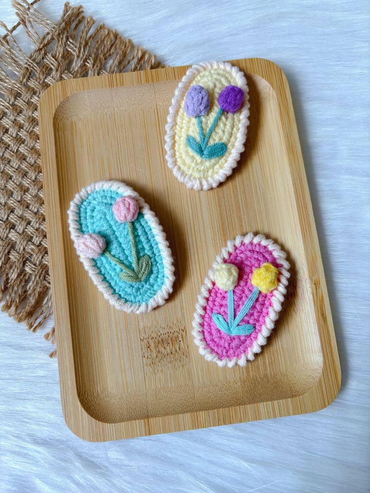 premium crochet flower bb clip