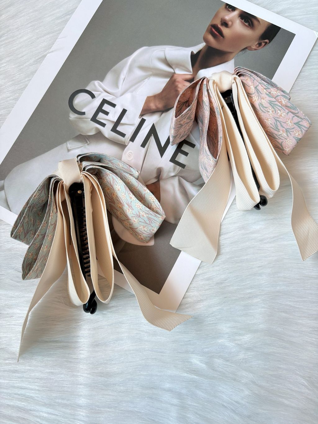 sweet floral print banana clip