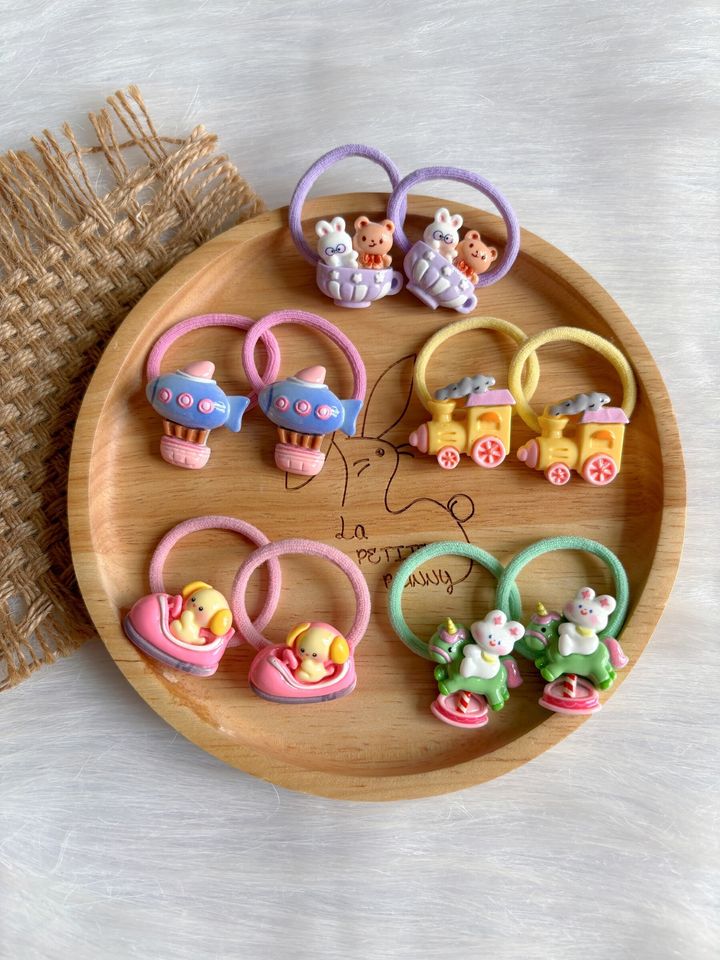 fun fair theme hair tie (bundle set of 5pairs)