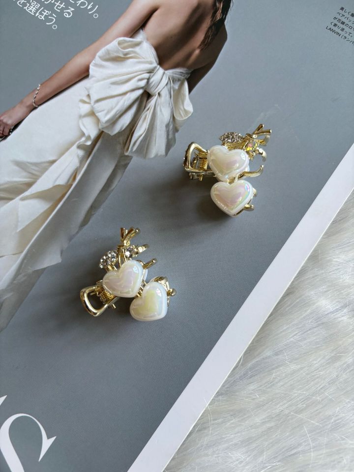 pearl heart claw clip (2.5cm)