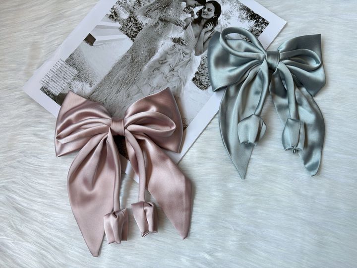 korean style satin spring clip (10cm)