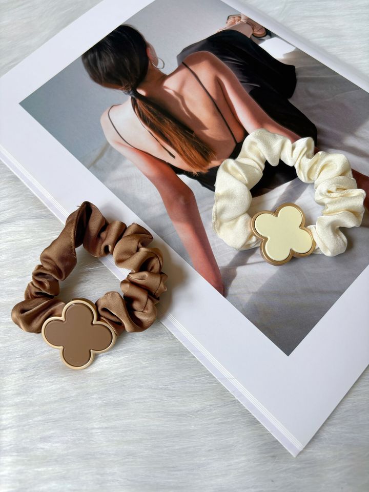 clover satin scrunchy