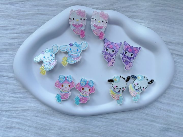 mermaid theme sanrio family duck clip (1pair)