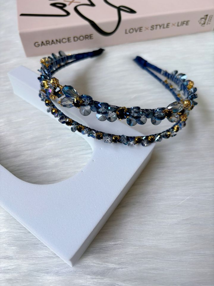handmade crystal double layer headband