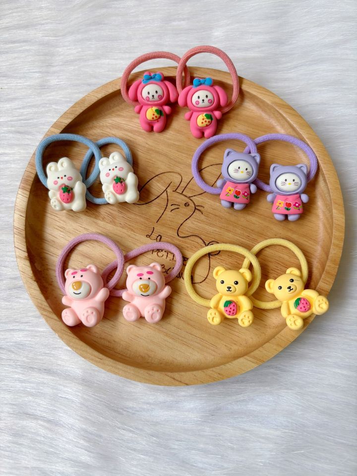 cute ornaments hair tie (bundle set of 5pairs)