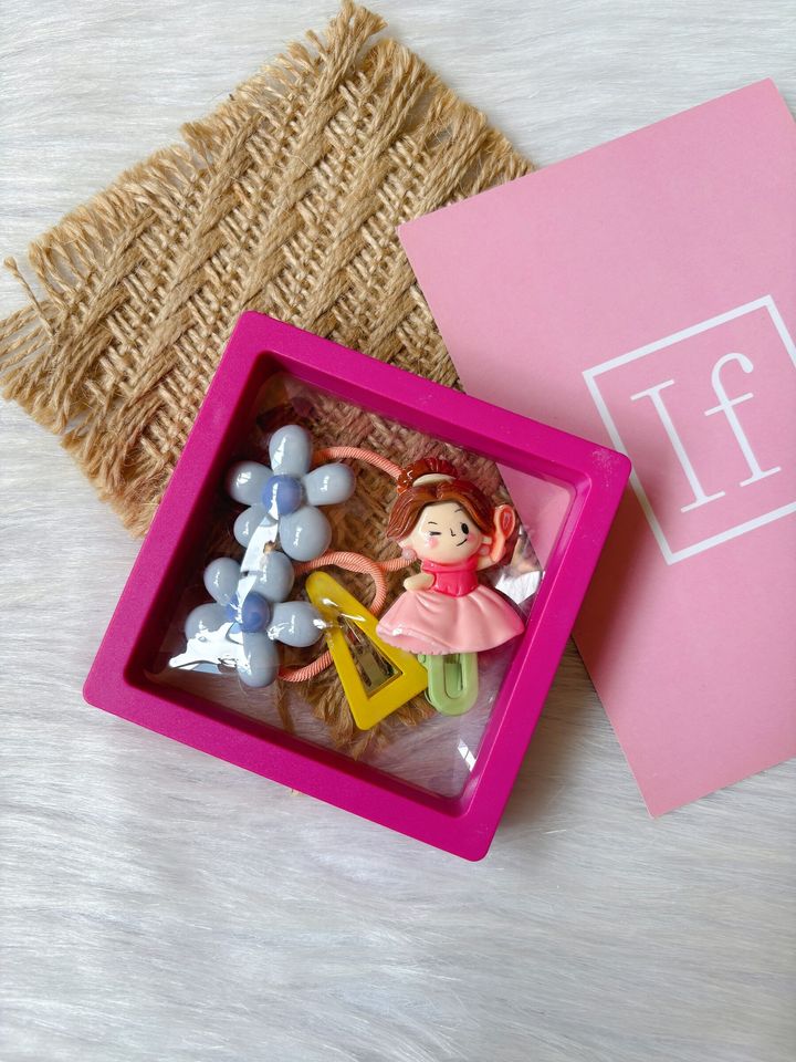 princess theme gift set (1pair hairtie & 2pcs hairclip)