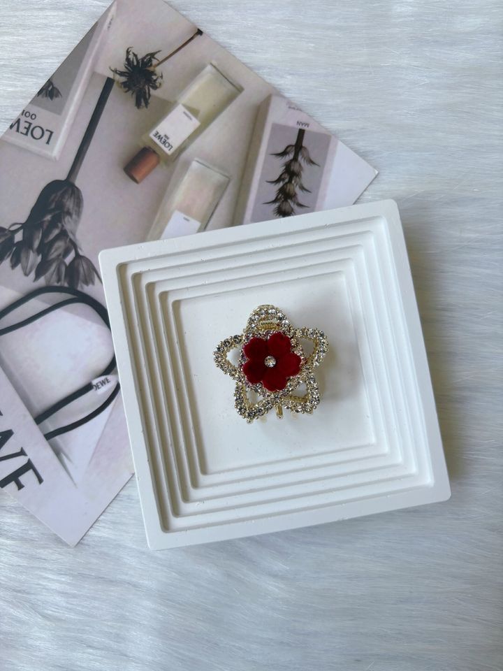 velvet flower star claw clip (2cm)