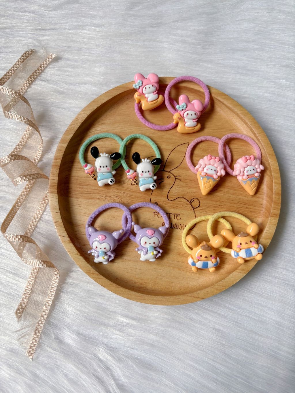 sanrio family hair tie (bundle set of 5pairs)