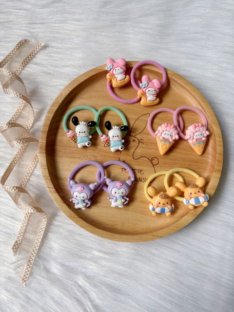 sanrio family hair tie (bundle set of 5pairs)