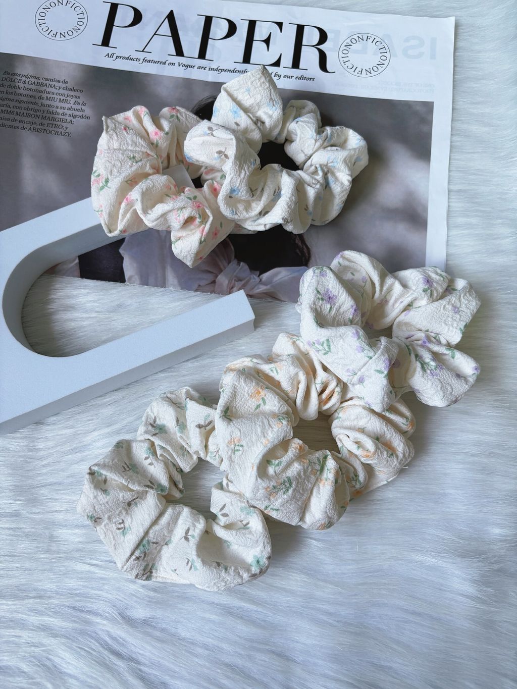 floral print scrunchy