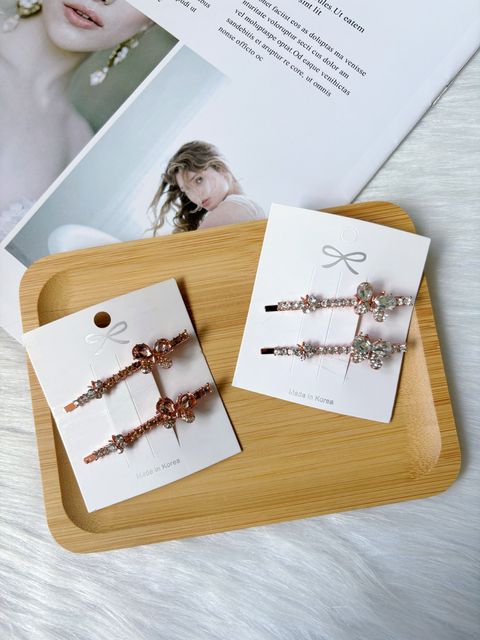 crystal butterfly side clip (1pair)