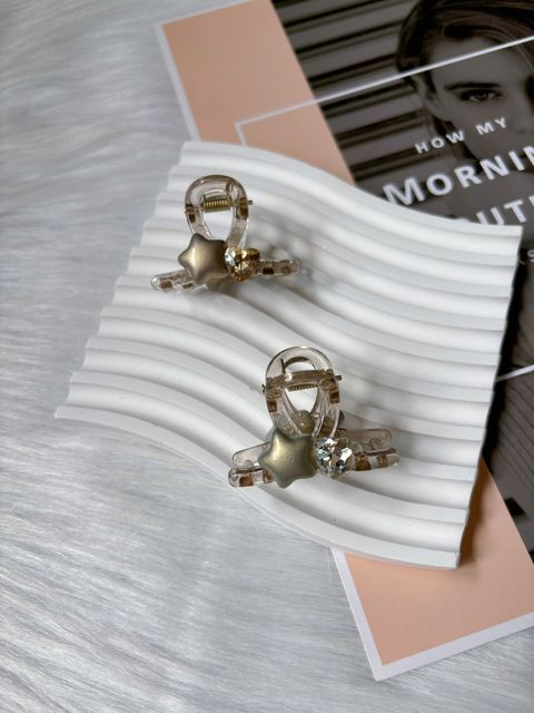 metallic star mix crystal heart claw clip (4cm)