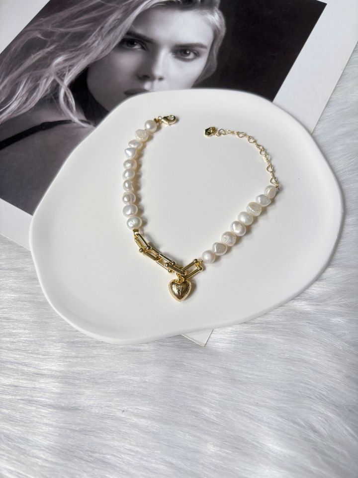fresh water pearl heart bracelet