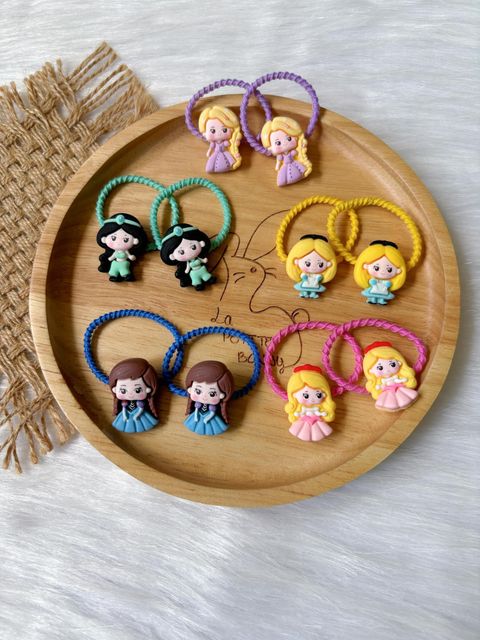 princess theme hair tie (bundle set of 5pairs)