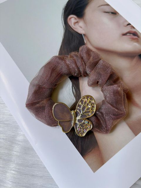 oil drop butterfly mesh scrunchy