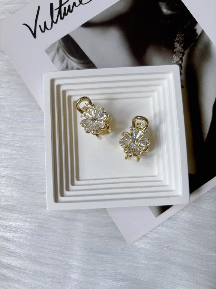 quartz flower claw clip (1cm) (1pair) 