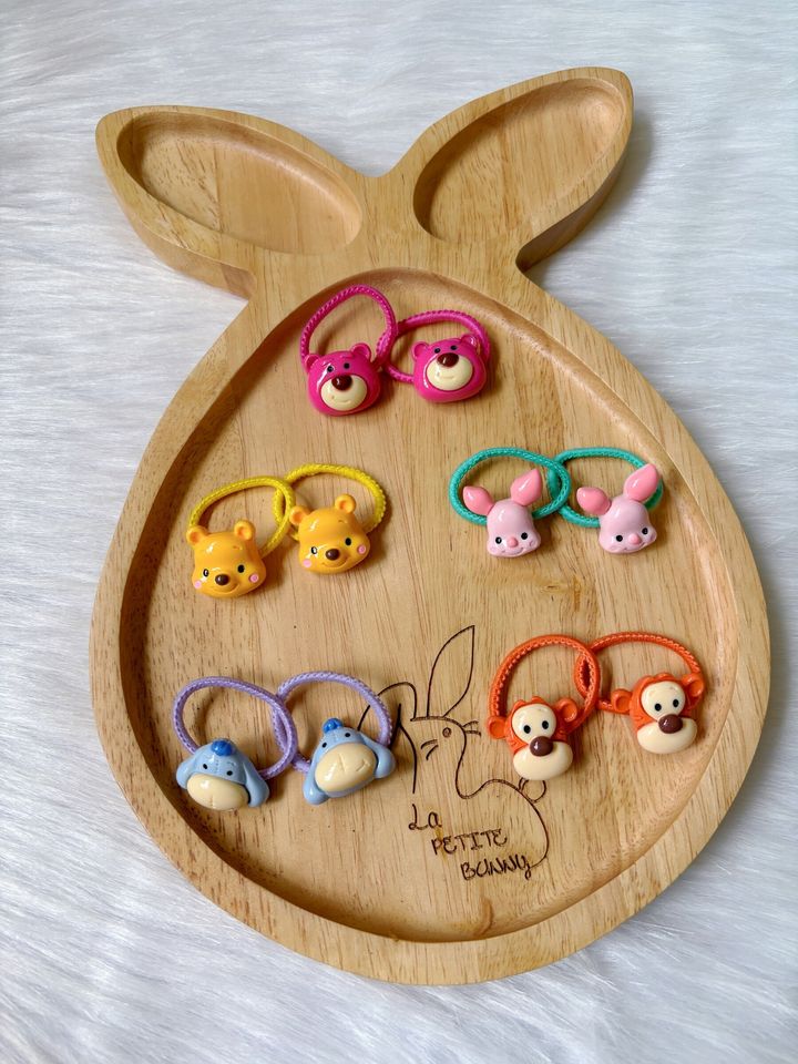 cute ornaments hair tie (bundle set of 5pairs)