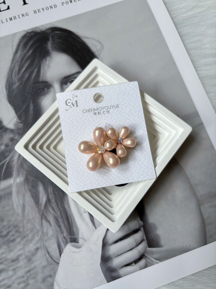 balloon pearl flower hair tie