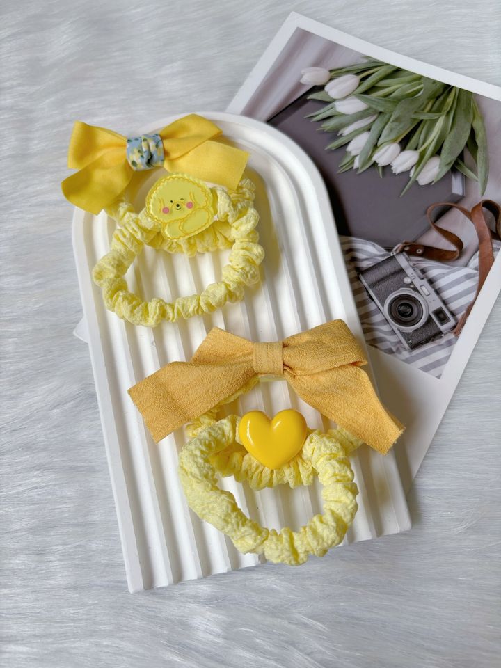 summer yellow mix scrunchy (2 in 1 set)