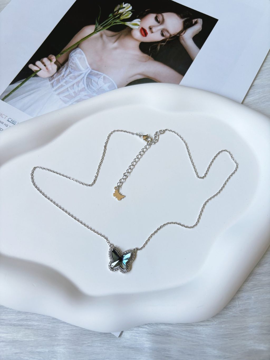 crystal butterfly necklace