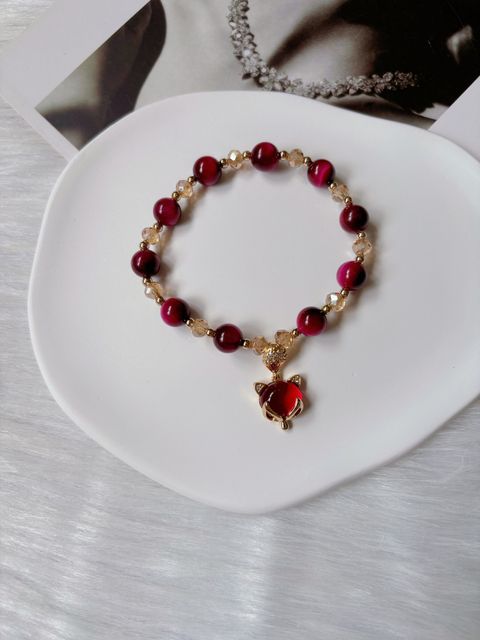 pomegranate pink crystal bracelet