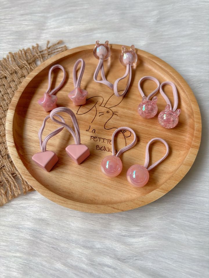 limited edition pastel pink hair tie (bundle set of 5pairs)