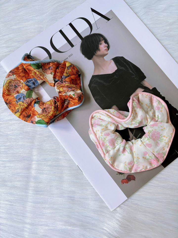floral print scrunchy