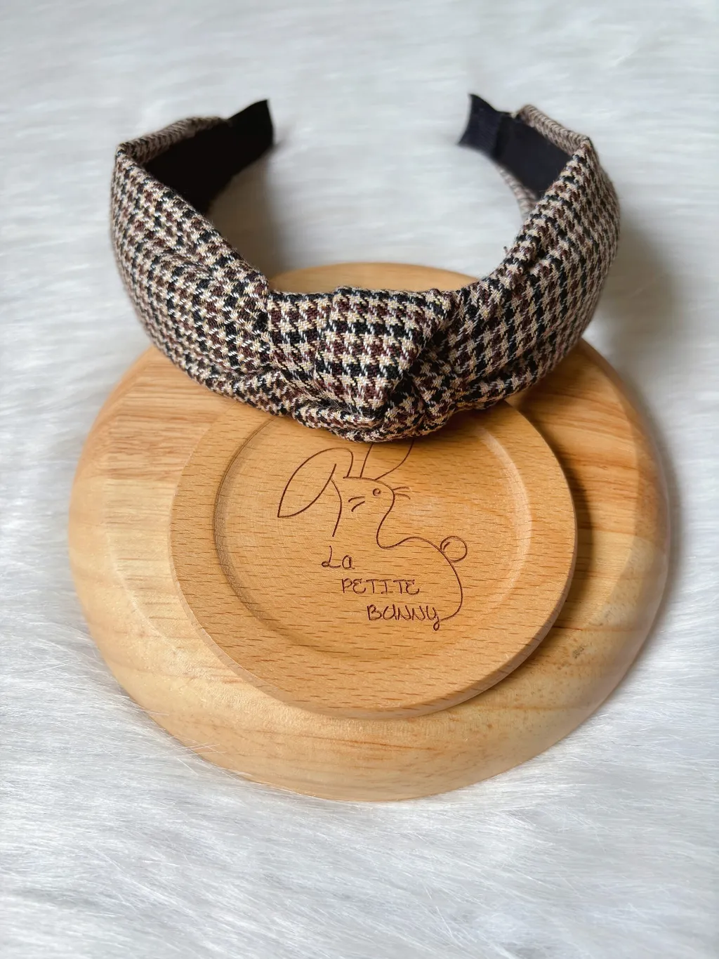 houdstooth print knotted headband