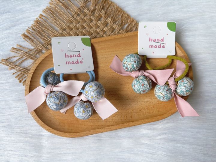 premium flower ball hair tie (1pair)