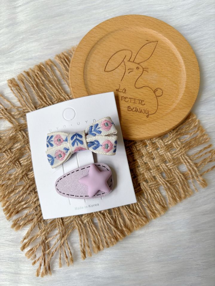 purple handmade mix clip (2 in 1 set)