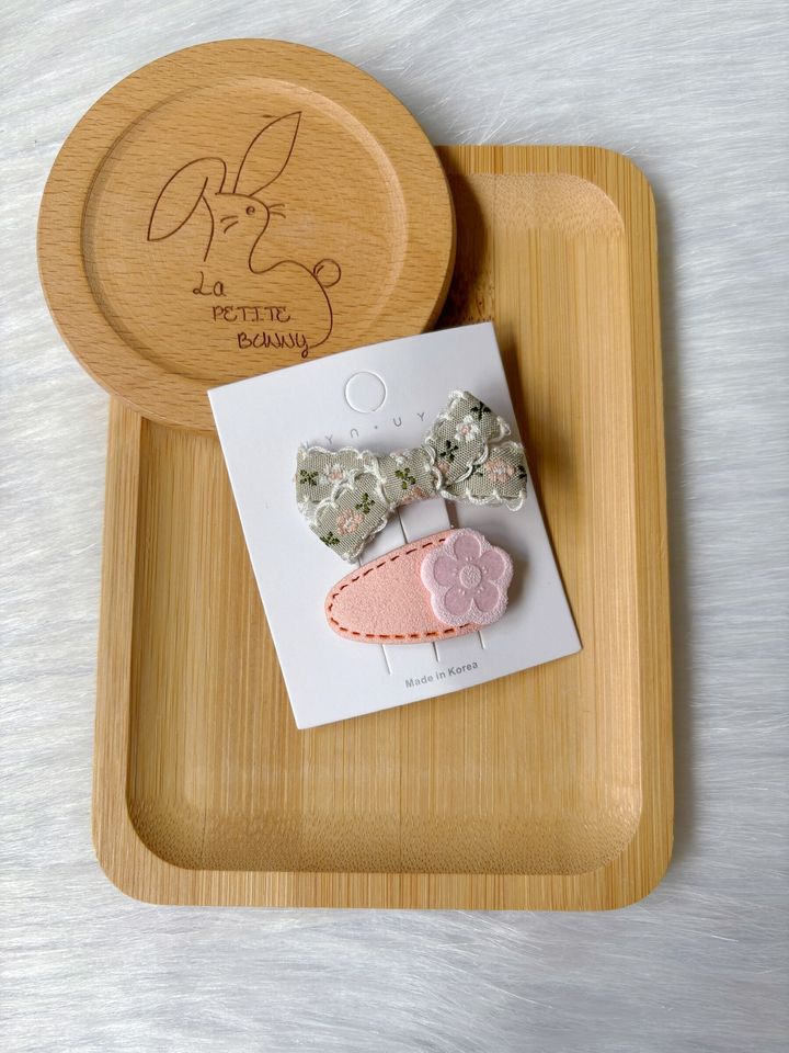 pink handmade mix clip (2 in 1 set) -
