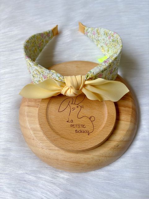 pastel yellow flower print headband