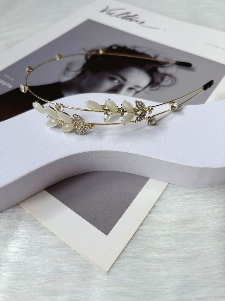 cat eye stone mix crystal headband