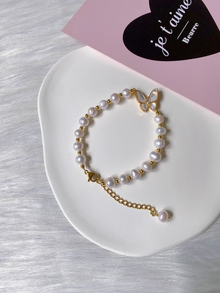 fresh water pearl butterfly bracelet
