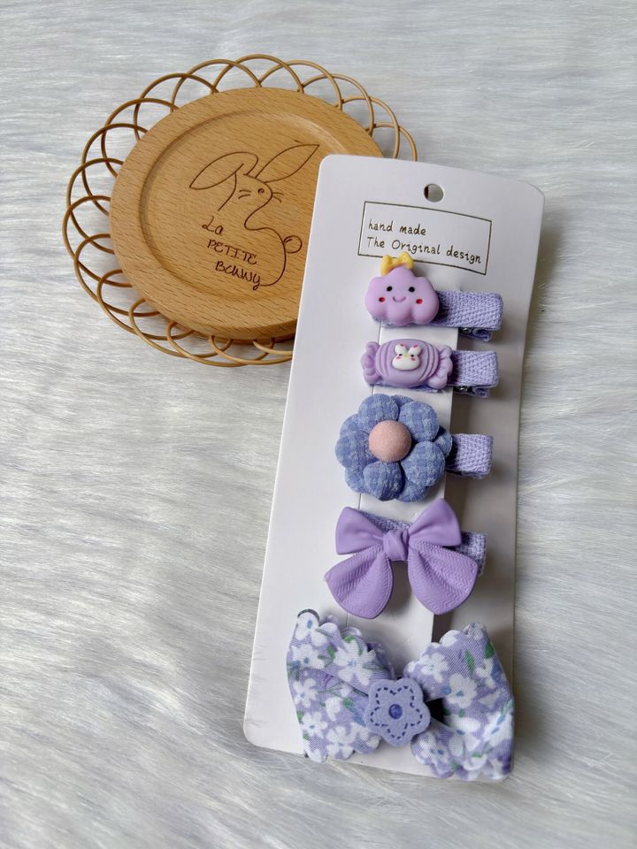 sweet purple mix duck clip (5 in 1 set)