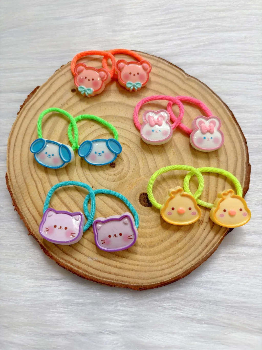 neon theme hair tie (bundle set of 5pairs)