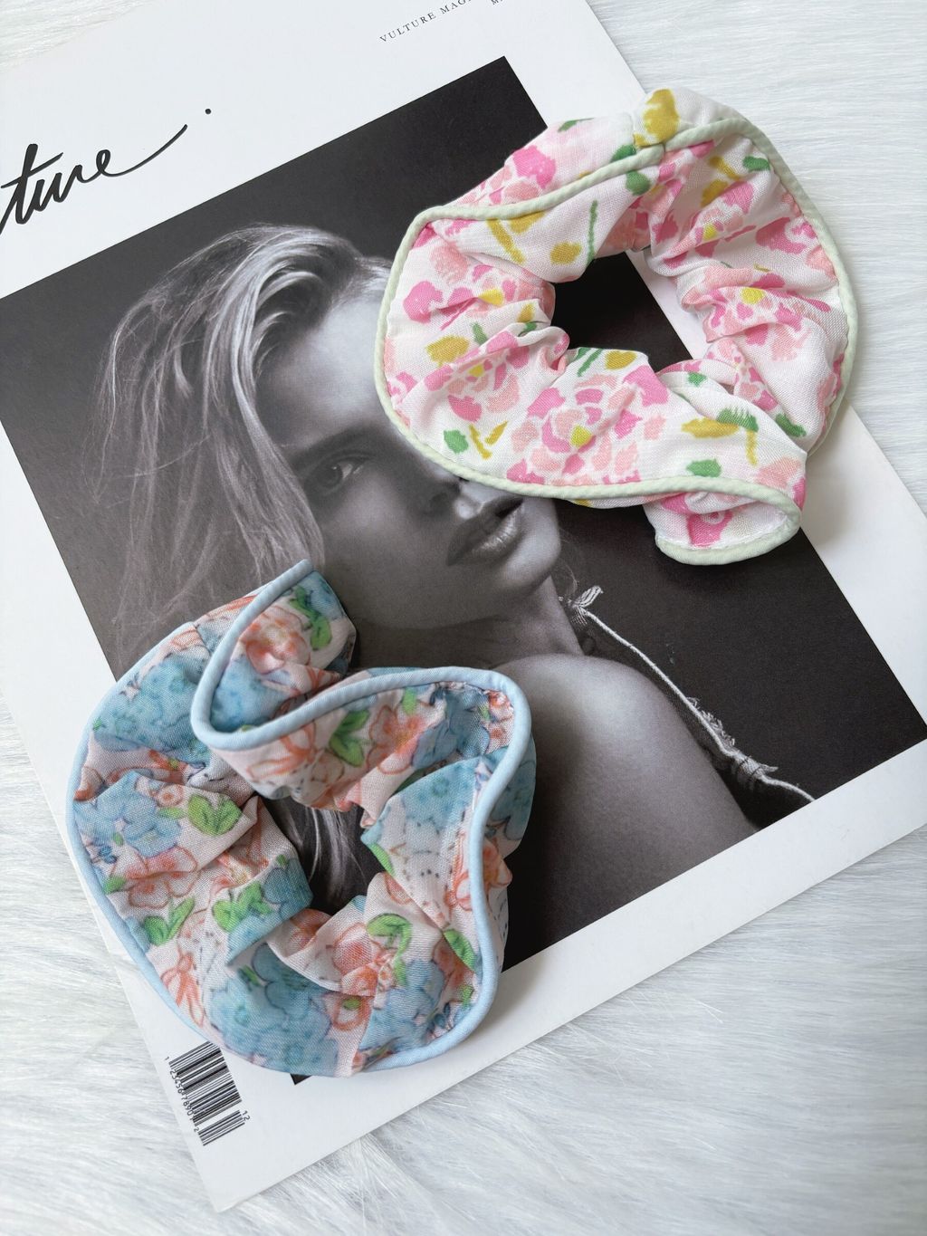 summer floral print scrunchy