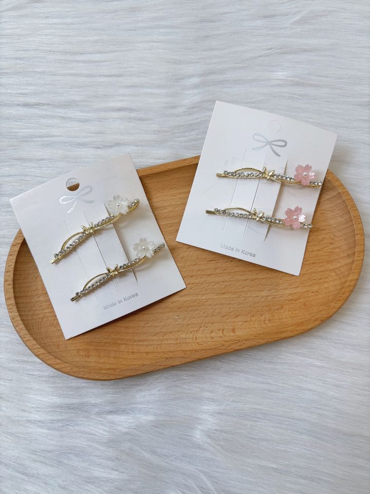 minimalist flower side clip (1pair)