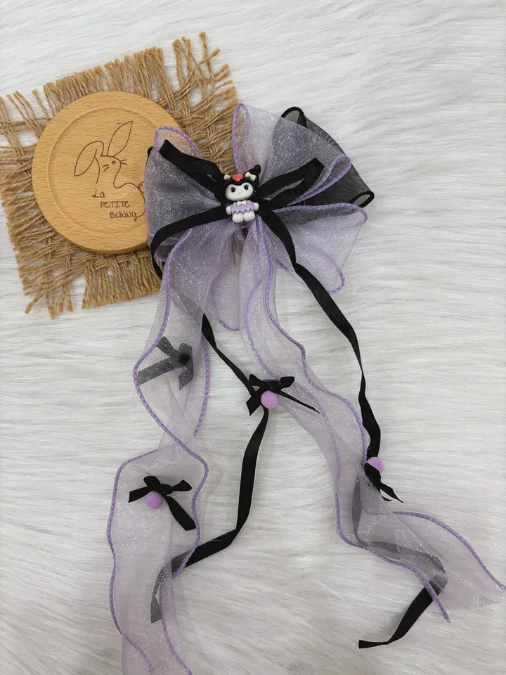 kuromi flowy ribbon duck clip