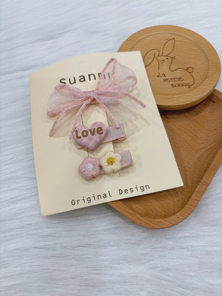 sweet pink theme duck clip (3 in 1 set)