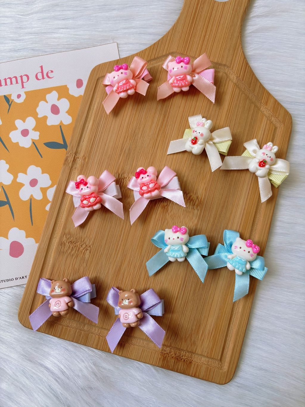 cute ornaments ribbon duck clip (1pair)